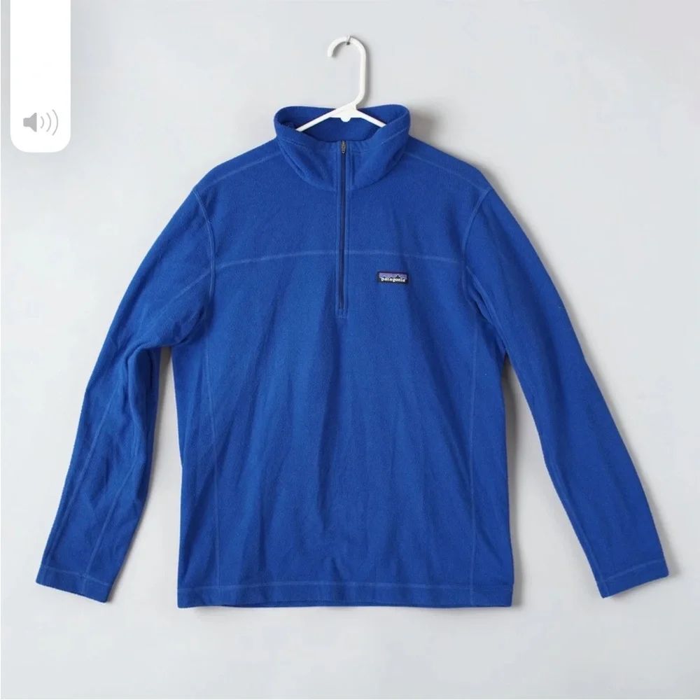Patagonia Micro D Fleece 1/4 Zip Pullover Sweater Men Medium Blue Outdoor Hiking